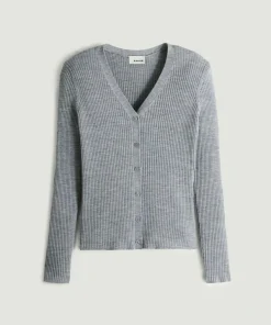 Rodier Gilets Et Cardigans|Gilet Mikaela 100% laine cache-coeur gris argent