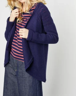 Karl Marc John Gilets Et Cardigans|Gilet Mystère en Maille de coton bleu marine