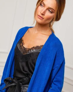 Fleur de cachemire Gilets Et Cardigans|Gilet Nina bleu roi