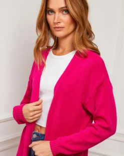 Fleur de cachemire Gilets Et Cardigans|Gilet Nina fushia