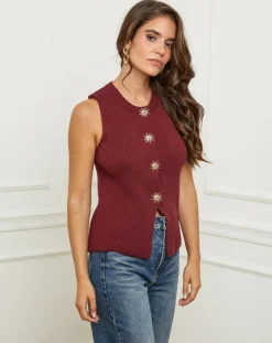 L'Armoire de Suzette Gilets Et Cardigans|Gilet Romy bordeaux