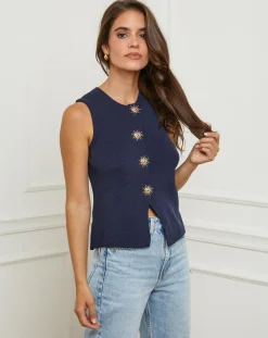 L'Armoire de Suzette Gilets Et Cardigans|Gilet Romy marine