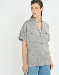 Lauren Vidal Gilets Et Cardigans|Gilet Roy gris