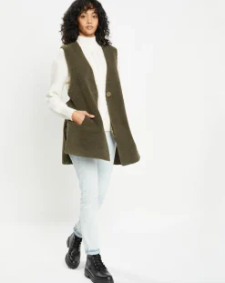 Lou Andrea Gilets Et Cardigans|Gilet réversible en Fausse Fourrure Dafne military