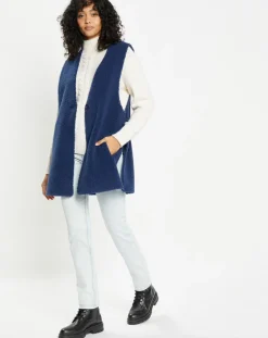 Lou Andrea Gilets Et Cardigans|Gilet réversible en Fausse Fourrure Dafne indigo