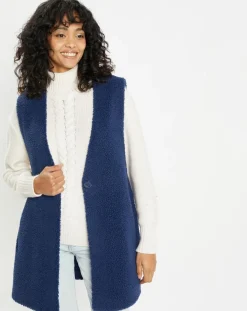 Lou Andrea Gilets Et Cardigans|Gilet réversible en Fausse Fourrure Dafne indigo