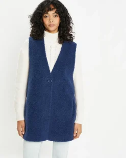 Lou Andrea Gilets Et Cardigans|Gilet réversible en Fausse Fourrure Dafne indigo