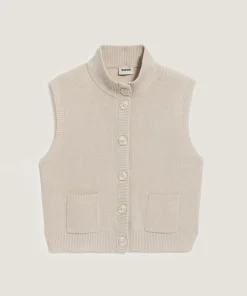 Rodier Gilets Et Cardigans|Gilet Sharifa manches courtes col mont blanc écru