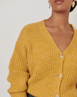 Garance Paris Pulls|Gilet Tio moutarde