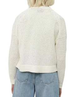 Marc O'Polo Gilets Et Cardigans|Gilet Tube Maille Ajourée blanc