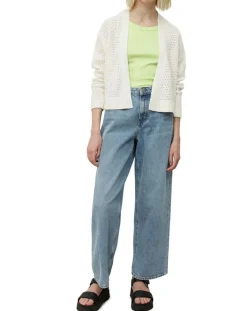 Marc O'Polo Gilets Et Cardigans|Gilet Tube Maille Ajourée blanc