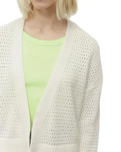 Marc O'Polo Gilets Et Cardigans|Gilet Tube Maille Ajourée blanc