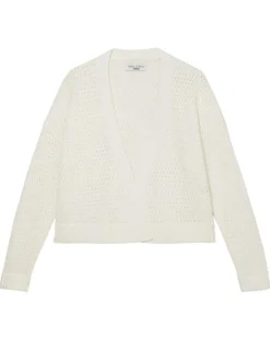 Marc O'Polo Gilets Et Cardigans|Gilet Tube Maille Ajourée blanc