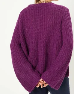 Stella Forest Gilets Et Cardigans|Gilet évasé en Laine & Alpaga mélangés Théodore violet