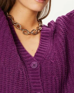 Stella Forest Gilets Et Cardigans|Gilet évasé en Laine & Alpaga mélangés Théodore violet