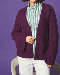 Stella Forest Gilets Et Cardigans|Gilet évasé en Laine & Alpaga mélangés Théodore violet