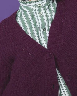 Stella Forest Gilets Et Cardigans|Gilet évasé en Laine & Alpaga mélangés Théodore violet