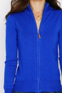 C&Jo Gilets Et Cardigans|Gilet zippé en Cachemire mélangé royal