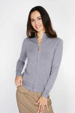 C&Jo Gilets Et Cardigans|Gilet zippé en Cachemire mélangé flanelle