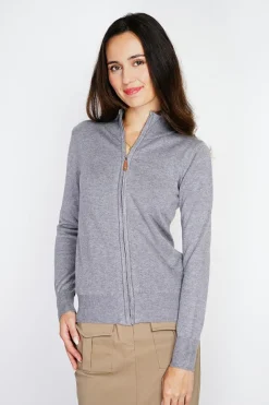 C&Jo Gilets Et Cardigans|Gilet zippé en Cachemire mélangé flanelle