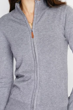 C&Jo Gilets Et Cardigans|Gilet zippé en Cachemire mélangé flanelle