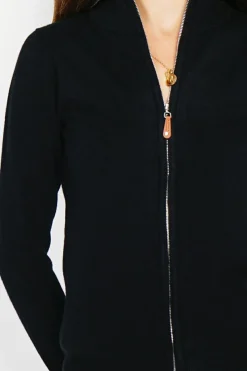 C&Jo Gilets Et Cardigans|Gilet zippé en Cachemire mélangé noir