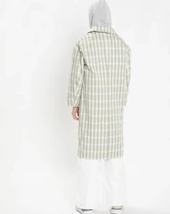 Galeries Lafayette Manteaux|Imperméable en Coton Louis à carreaux beige