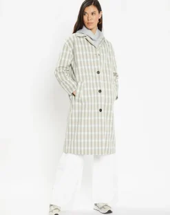 Galeries Lafayette Manteaux|Imperméable en Coton Louis à carreaux beige