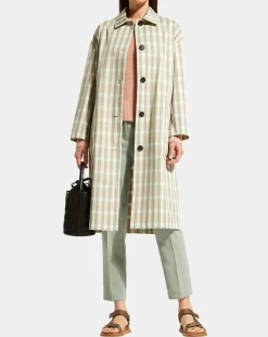 Galeries Lafayette Manteaux|Imperméable en Coton Louis à carreaux beige