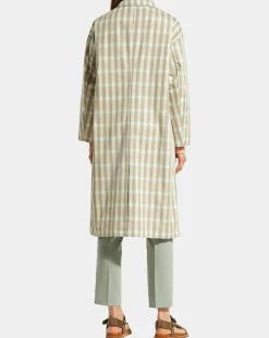 Galeries Lafayette Manteaux|Imperméable en Coton Louis à carreaux beige