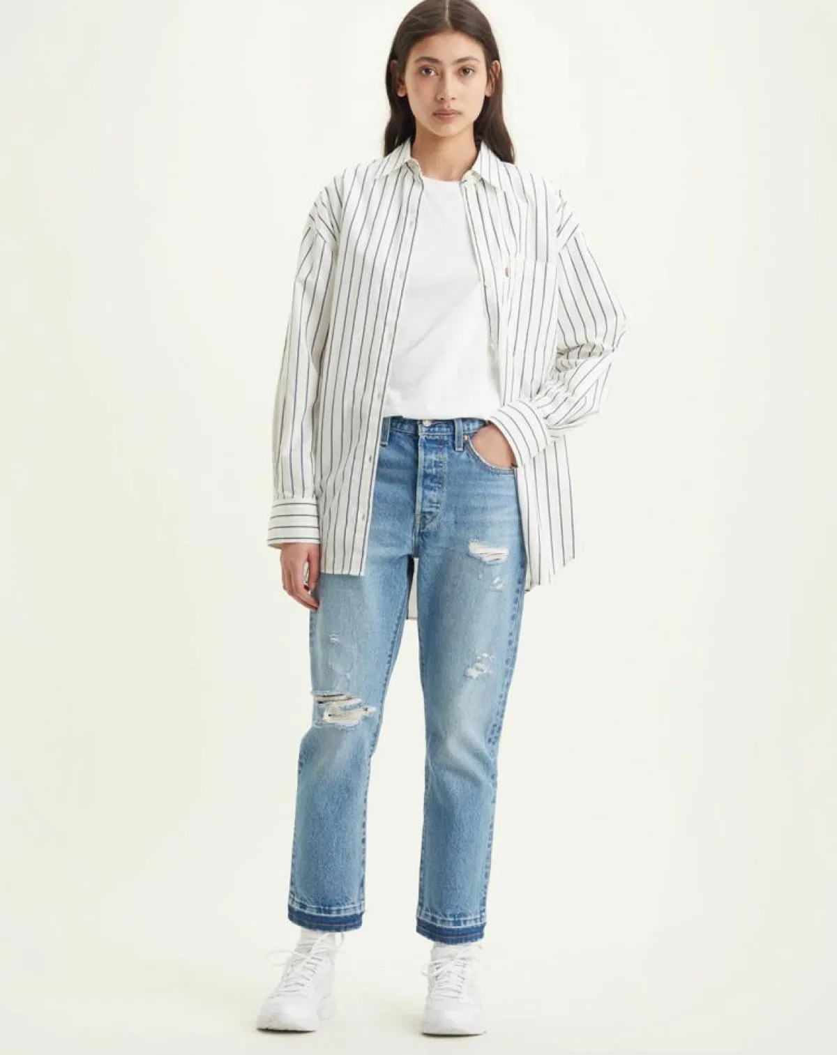 Levi's® Jeans|Jean 501 Crop coupe droite bleu