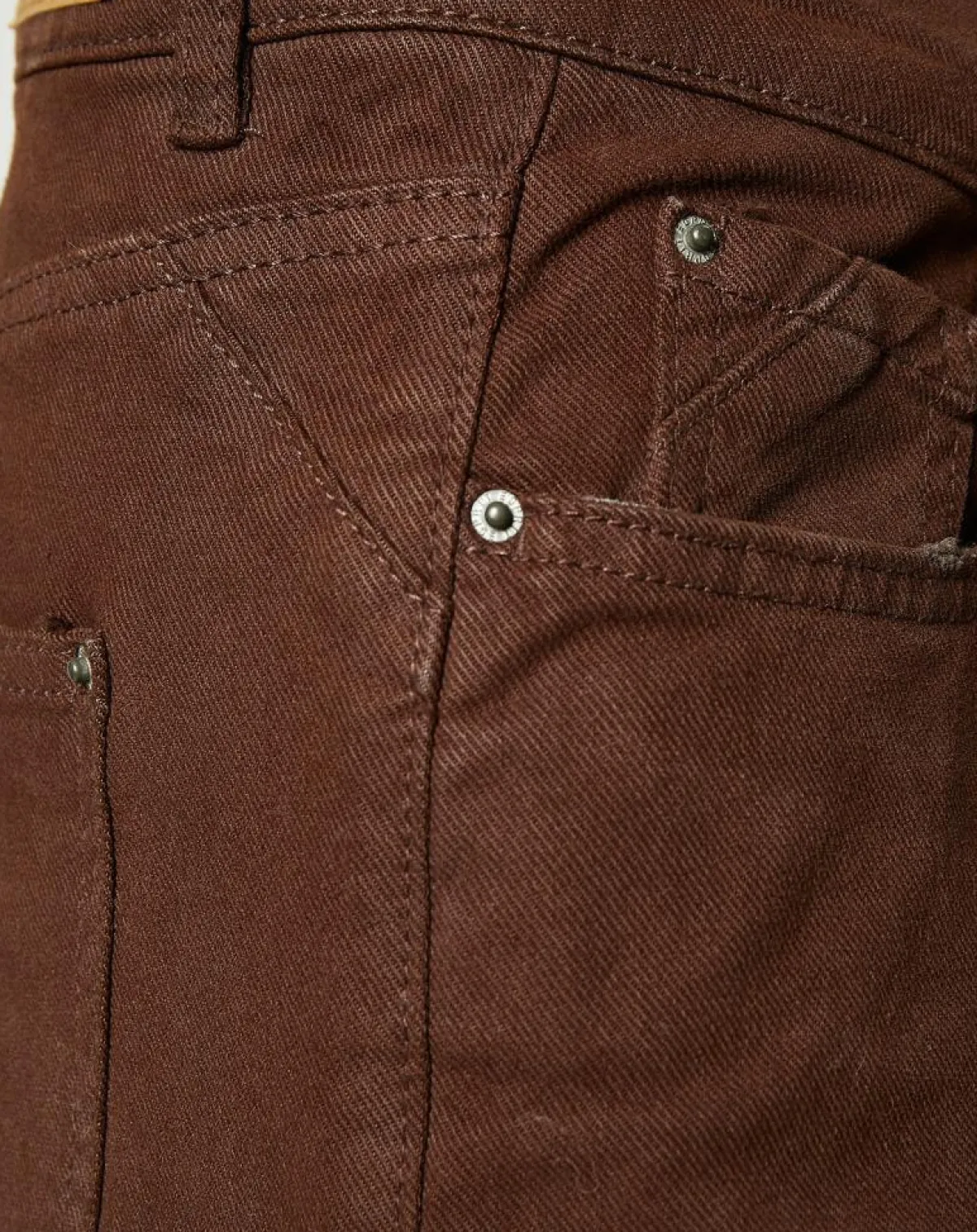 Esprit Jeans|Jean 7/8 délavé en coton biologique marron
