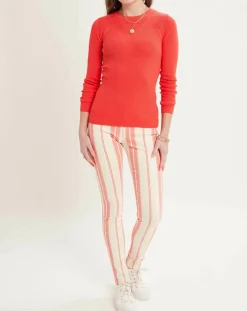 Scotch & Soda Jeans|Jean à rayures rose/écru