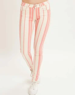 Scotch & Soda Jeans|Jean à rayures rose/écru