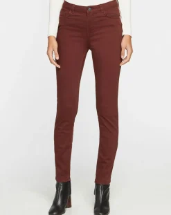 Galeries Lafayette Jeans|Jean ajusté Gerly en Toile de coton marron foncé