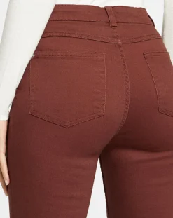 Galeries Lafayette Jeans|Jean ajusté Gerly en Toile de coton marron foncé