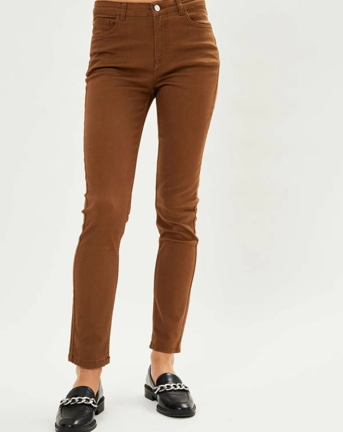 Galeries Lafayette Jeans|Jean ajusté Gerly en Toile de coton noisette