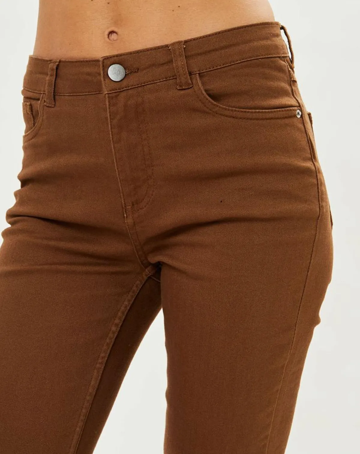 Galeries Lafayette Jeans|Jean ajusté Gerly en Toile de coton noisette