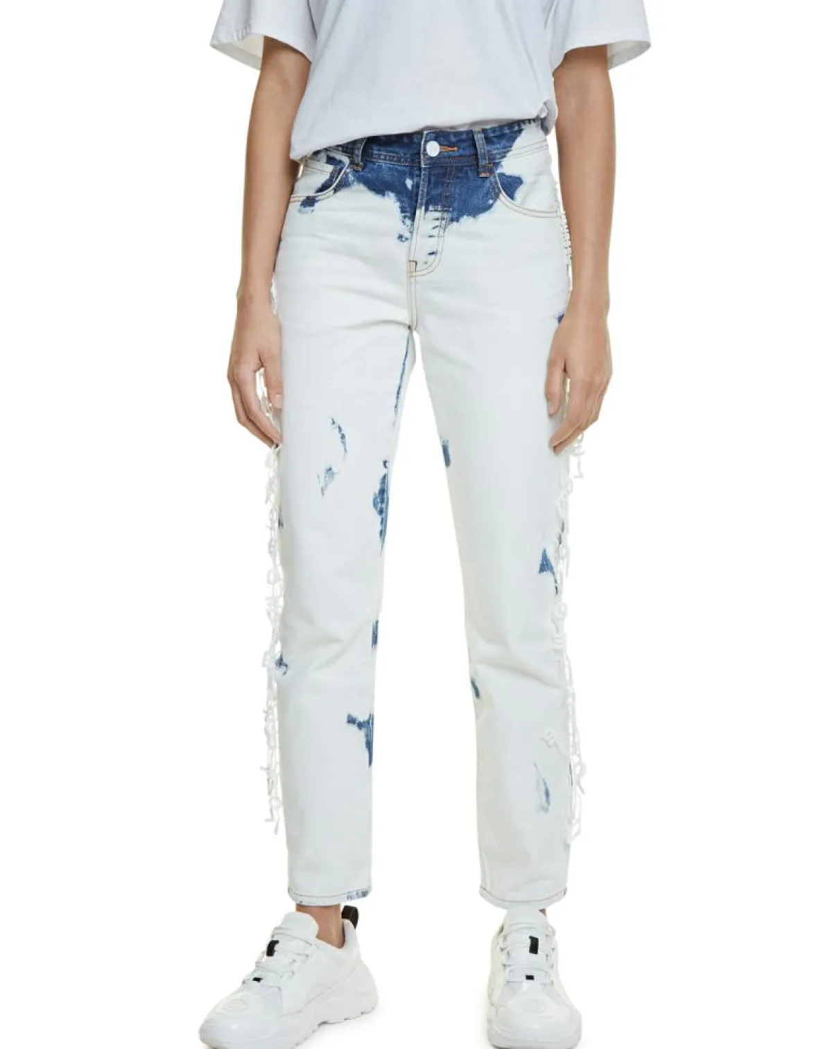 Desigual Jeans|Jean Bleach blanc/bleu