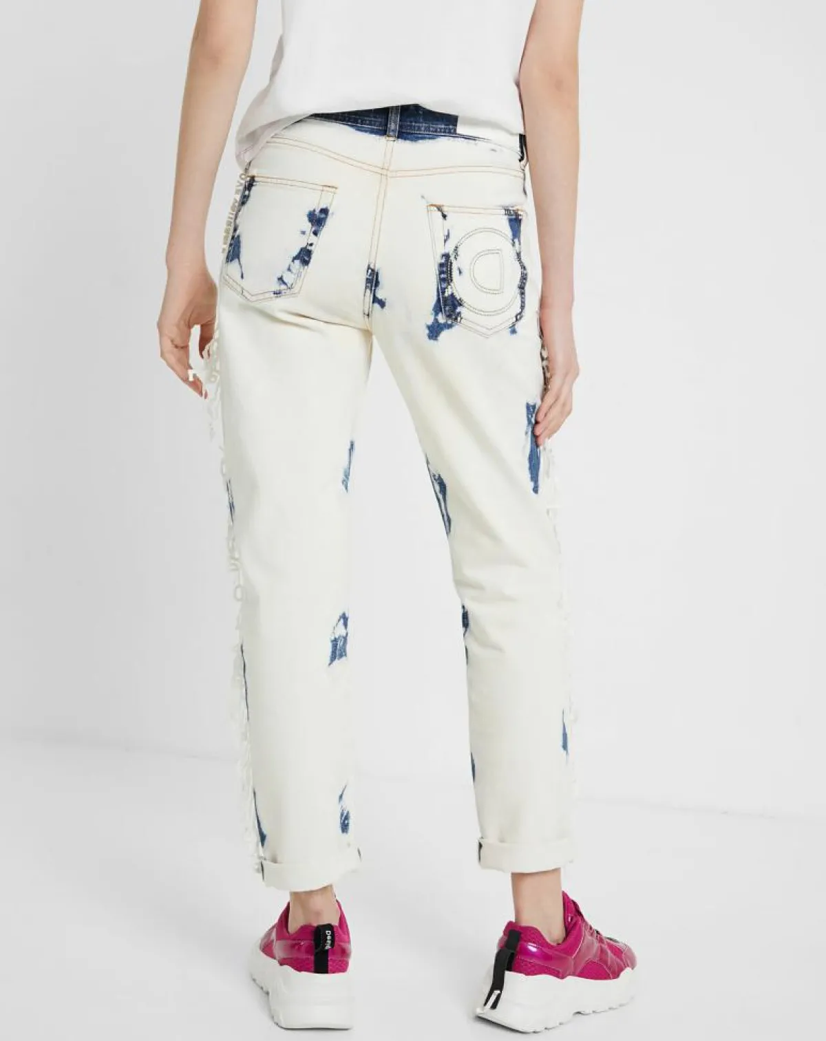 Desigual Jeans|Jean Bleach blanc/bleu