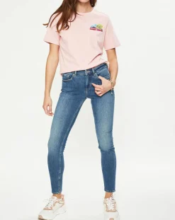 Scotch & Soda Jeans|Jean bohemienne taille haute Skinny bleu moyen