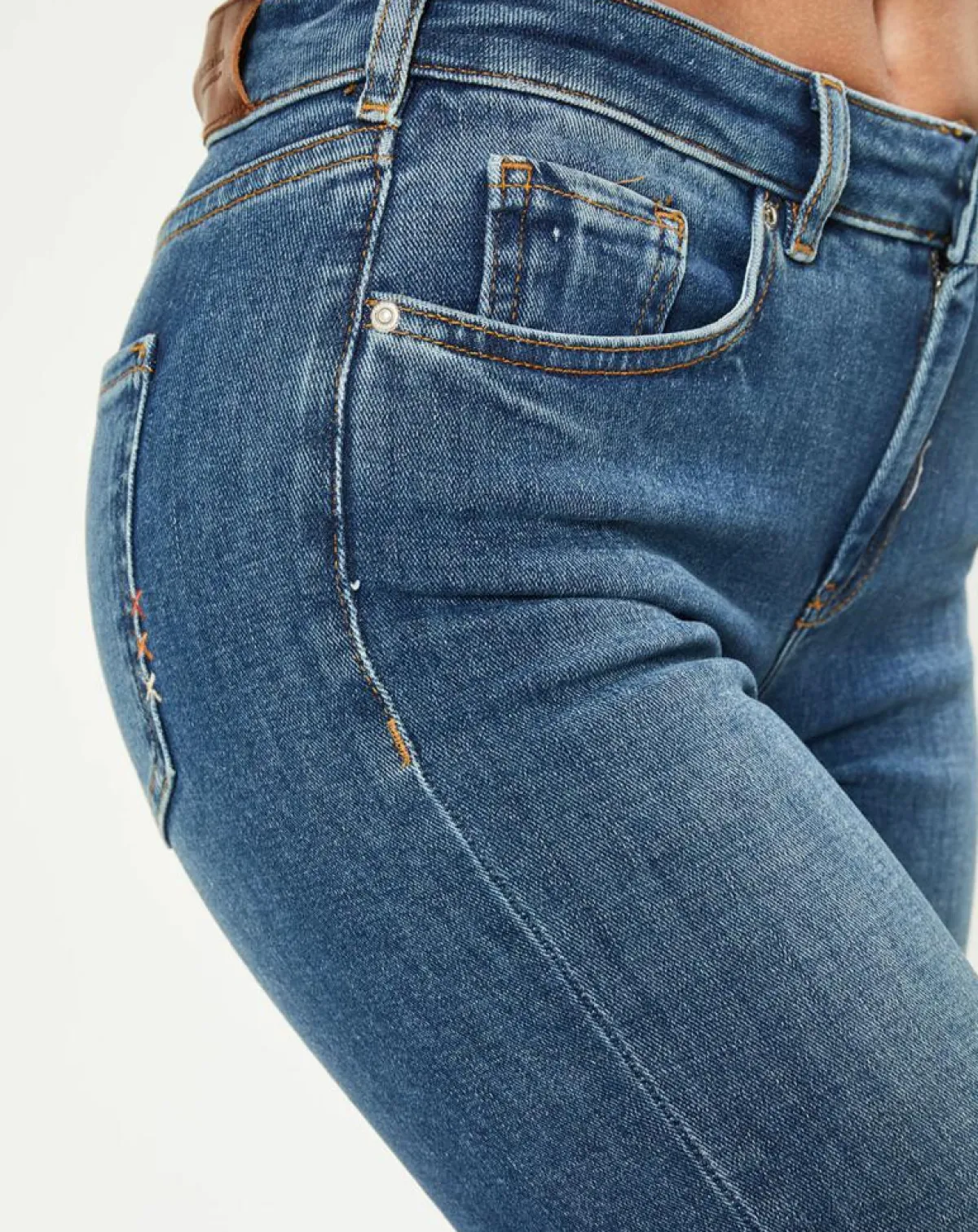 Scotch & Soda Jeans|Jean bohemienne taille haute Skinny bleu moyen