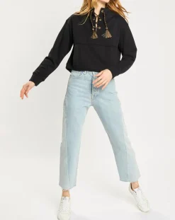 Scotch & Soda Jeans|Jean boyfriend crop det couture bleu clair