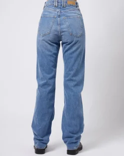 Esprit Jeans|Jean coupe droite taille haute bleu moyen