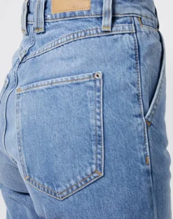 Esprit Jeans|Jean coupe droite taille haute bleu moyen