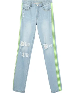 Derhy Jeans|Jean Dejeuner décousu délavé bleu pétrole