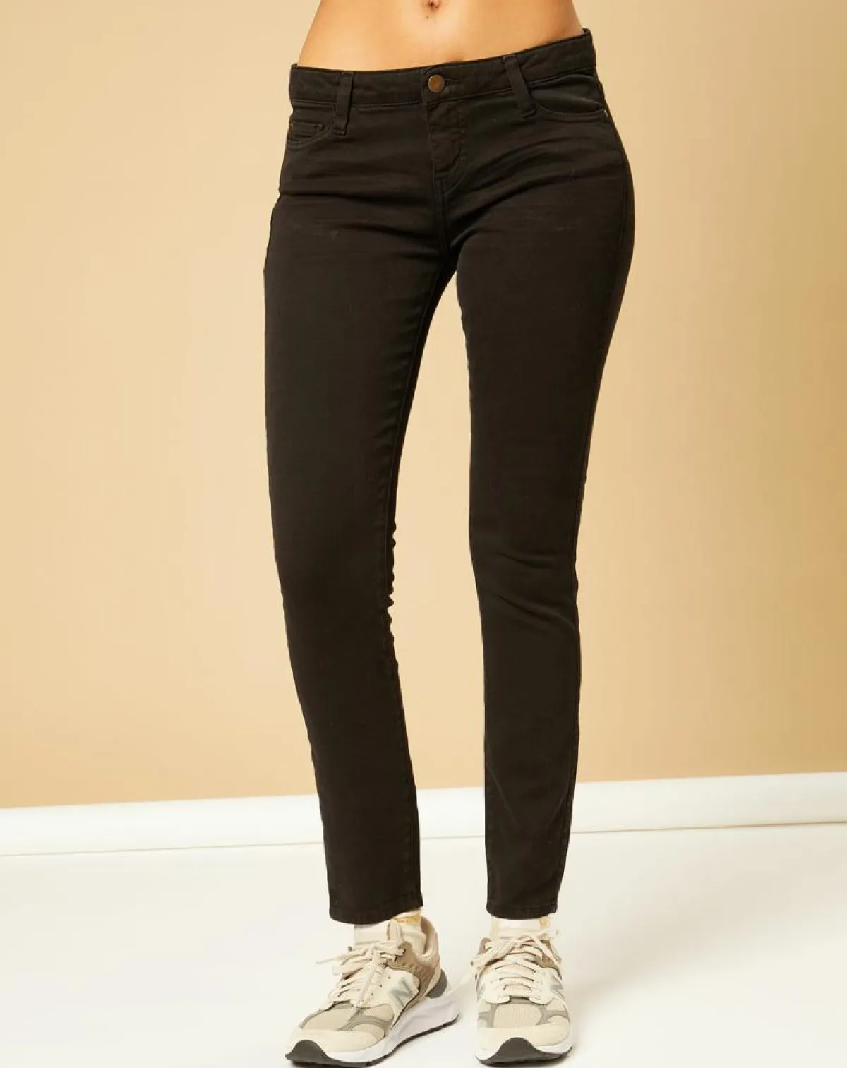 Acquaverde Pantalons|Jean Denim Color Scarlett noir