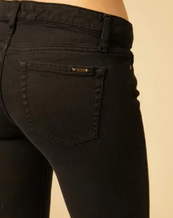 Acquaverde Pantalons|Jean Denim Color Scarlett noir