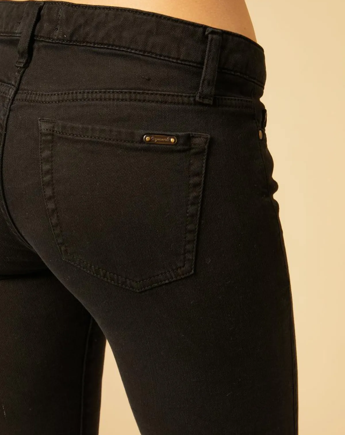 Acquaverde Pantalons|Jean Denim Color Scarlett noir
