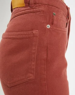 Galeries Lafayette Jeans|Jean délavé en Toile de coton 7/8 marron